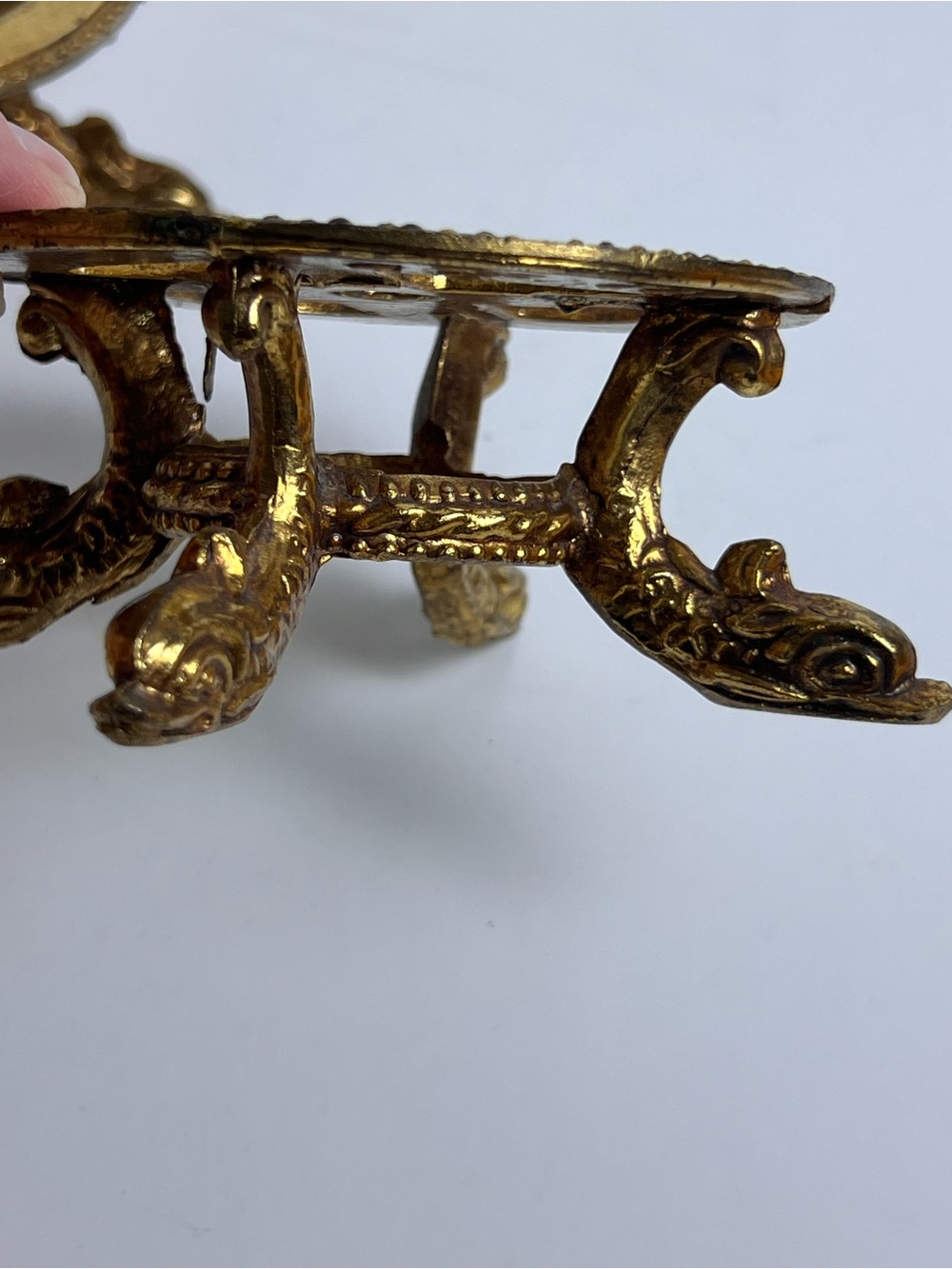 Lot of 2 VTG Cornell Brass Ornate Lamp Base Dragon Feet Theme - Picture 4 of 13